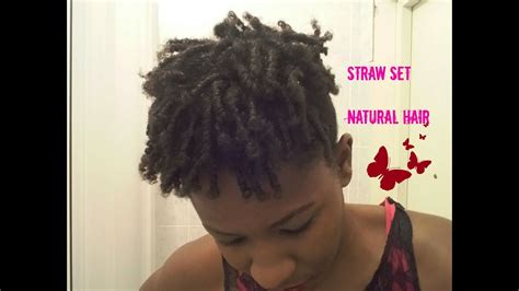 Straw Set On Natural Hair Easy Tutorial Youtube