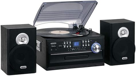 jensen all in one hi fi stereo cd player turntable and digital am fm radio tuner tape cassette