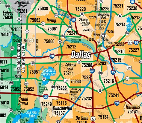 Dallas Fort Worth Zip Code Map Counties Colorized Files Pdf And A