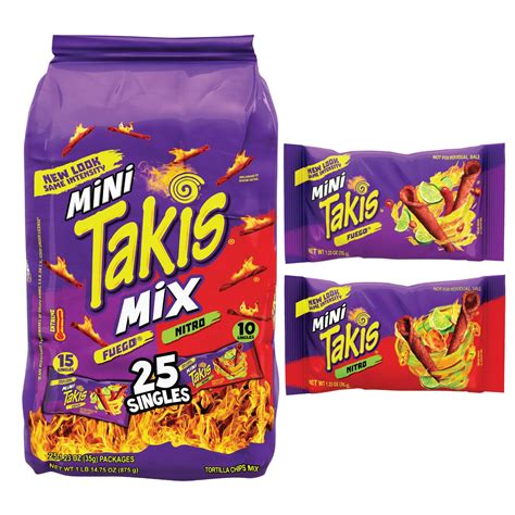 Buy Takis Mini Fuego And Nitro Spicy Rolled Tortilla Chips Hot Chili
