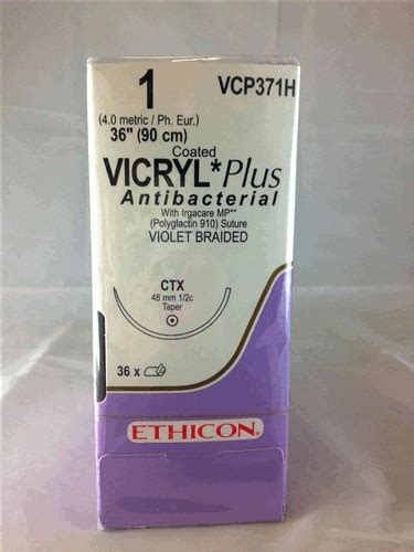 Ethicon Coated Vicryl Plus Suture Taper Point Ctx 36 Size 1 25734
