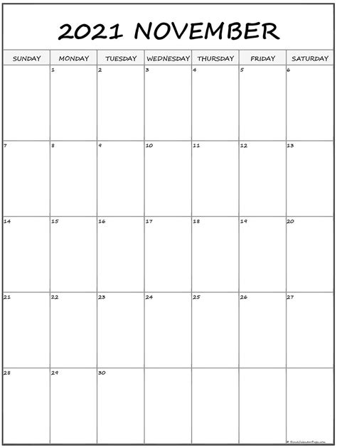 In addition to providing a fresh start, a new calendar can keep you organiz. November 2020 Vertical Calendar | Portrait