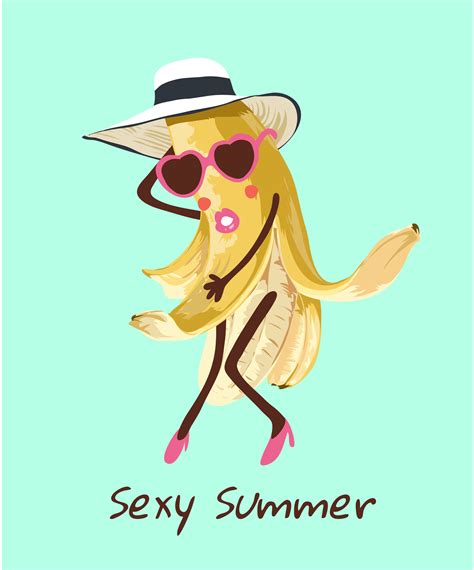 Summer Sexy Banana Cartoon Illustration 600841 Vector Art At Vecteezy