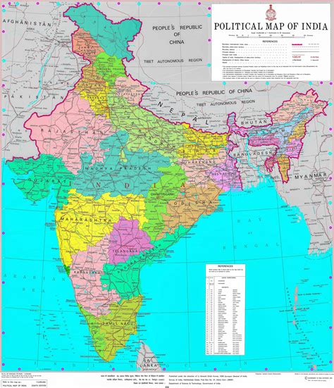 Large Map Of India