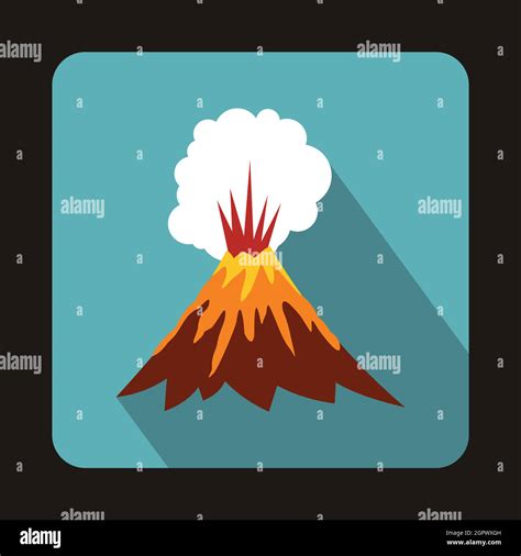 Volcano Erupting Icon Flat Style Stock Vector Image And Art Alamy