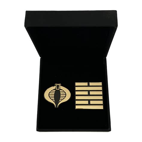Gi Joe Cobra X Arashikage 24k Gold Plated Pins Box Set Exclusive