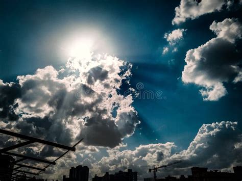Sunrays Emitting Through The Clouds Stock Photo Image Of Bright