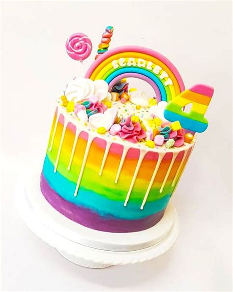 Candy Birthday Cakes Candy Cakes Rainbow Birthday Party Birthday Cake Girls Birthday Party