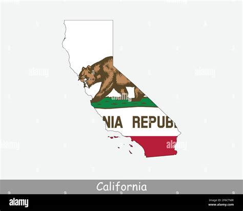 bandera del mapa de california mapa de california ee uu con la bandera del estado