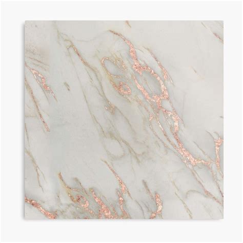 Marble Rose Gold Marble Metallic Blush Pink Canvas Print By