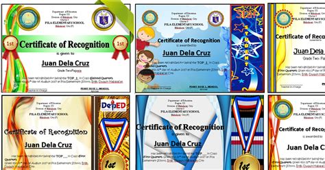 Deped Certificate Of Recognition Template Free Download Templates Printable Download
