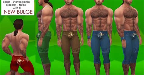 Sexysims Aracno Set Boxer Short Leggings Bracelet And Tatoo With