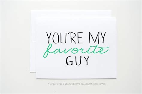 My Guy Card Youre My Favorite Guy I Love You By Strangerdays