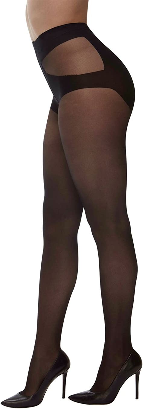 Plus Size Black Sheer Pantyhose With Geometric Brief Sexy Curvy