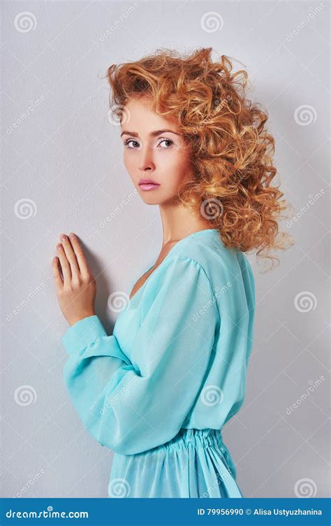 Beautiful Model With Curly Hairstyle Stock Photo Image Of Glamour