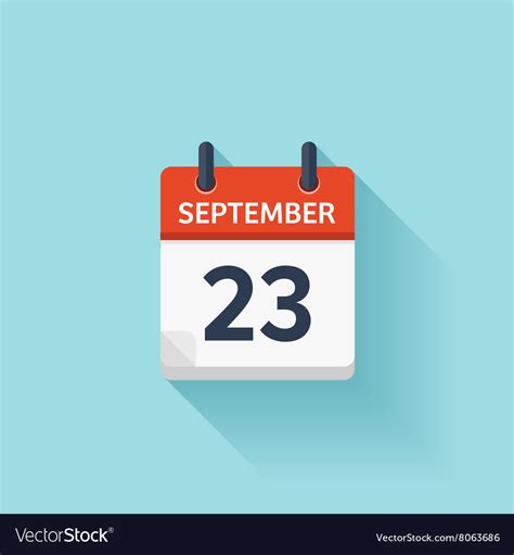 September 23 Flat Daily Calendar Icon Royalty Free Vector