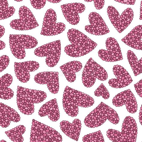 Pink Hearts Seamless Pattern Stock Vector Illustration Of Decor
