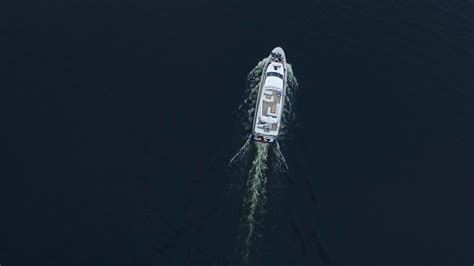 Top View Of Luxury Boat Sailing On Blue Stock Footage Sbv 332732380