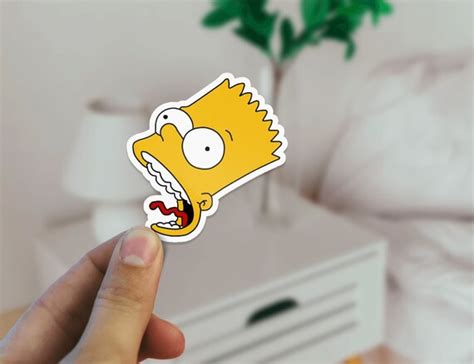 Bart Simpson Screaming Stickers Simpson Vinyl Stickers Etsy