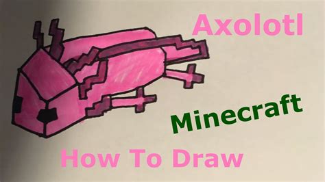Axolotl Minecraft Drawing Easy Learn How To Draw A Diamond Pickaxe