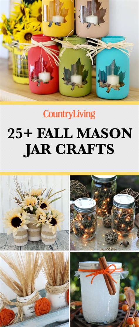 30 Mason Jar Fall Crafts Autumn Diy Ideas With Mason Jars