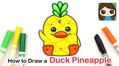 Wall art notebooks mugs pillows totes tapestries pins. How to Draw a Duck Pineapple | Moriah Elizabeth