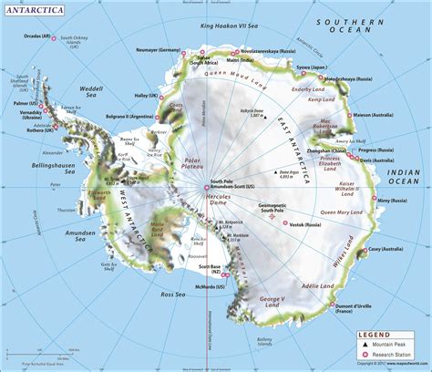 Labeled Map Of Antarctica