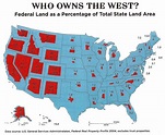 Map of US territory owned by the US Federal government within each ...