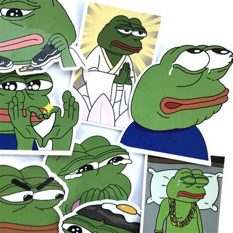 17pcslot Pepe Sad Frog Decor Funny Stickers For Car Laptop Luggage