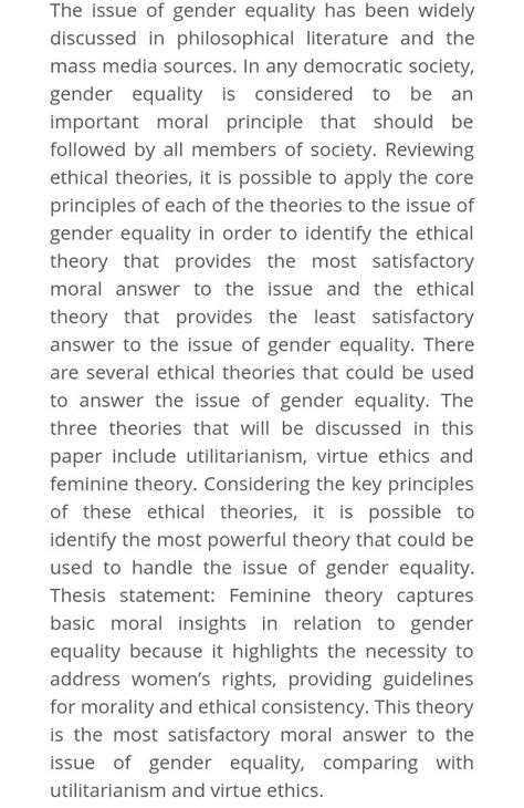 Essay On Gender Equality