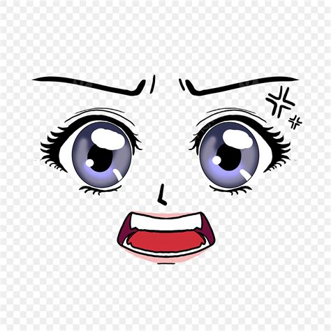 Anime Character Cartoon Angry Cute Facial Expression Anime Character Expression Png