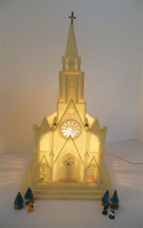 Vintage Christmas Church Lighted Illuminated Musical