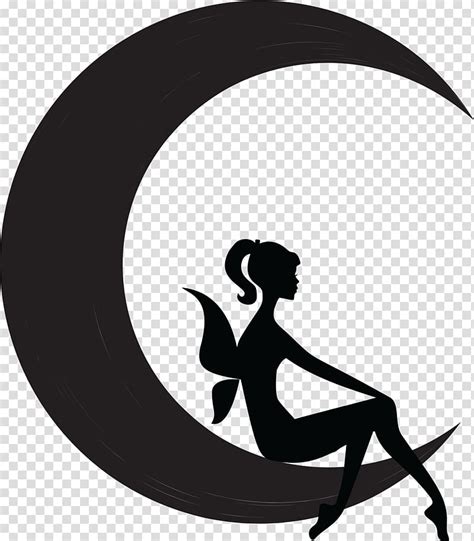 Fairy Moon Silhouette Flower Fairies Cdr Transparent Background Png