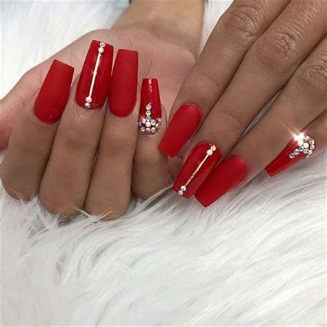 Hottest Red Long Acrylic Coffin Nails Designs You Need To Know