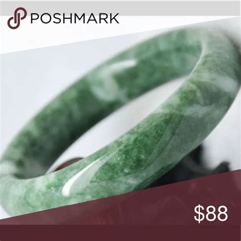 Natural Jade Thick Bangle Hand Carved Natural Hand Carved