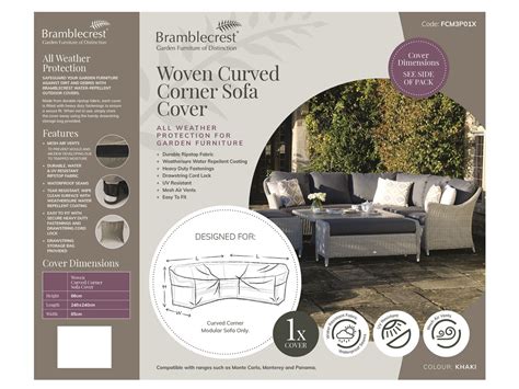 Bramblecrest Rattan Curved Corner Sofa Cover