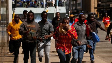 Photos Zimbabwe Riot Police Clamp Down On Harare Protesters Africanews