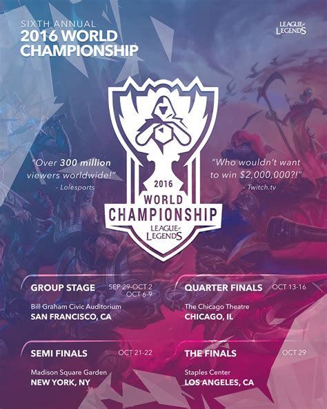 League Of Legends World Championship 2016 Poster On Behance
