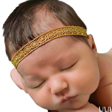 Baby Girl Headband Newborn Headband Gold Headband Baby Headband