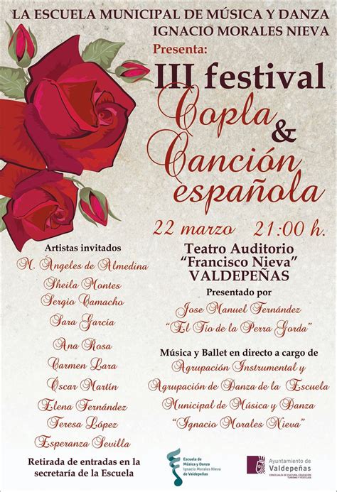 cultura valdepeñas iii festival de copla y canción española