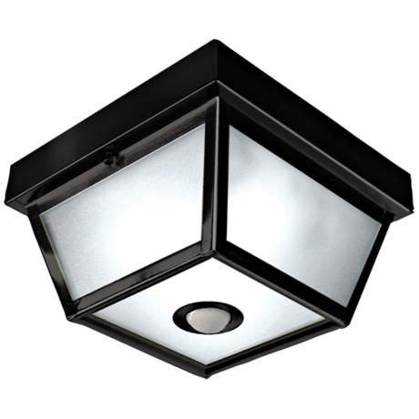 It comes with a photocell that ensures lights are off during the day. Benson Black 9 1/2" Wide Motion Sensor Outdoor Ceiling ...