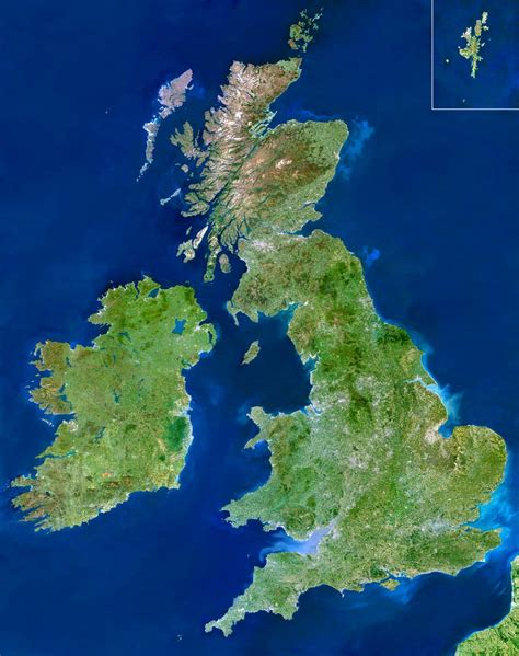 Großbritannien Satelliten Karte