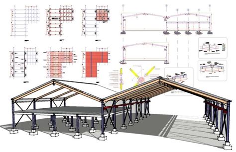 Complete Single Span Hangar Portal Frame Design Details Steel Columns