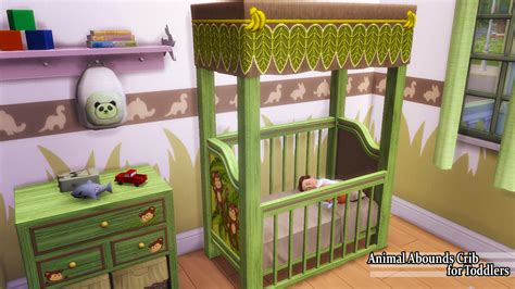Lana Cc Finds Animal Abounds Crib Cribs Toddler Bedrooms Sims 4 Crib