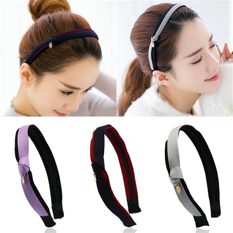 Classic Lady Bowknot Double Fabric Hairband Knotted Hair