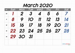 Printable March 2020 Calendar - 6 Templates