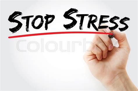 Hand Writing Stop Stress With Marker Stock Image Colourbox