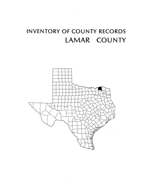 Inventory Of Records Of Lamar County Housed In The Lamar County