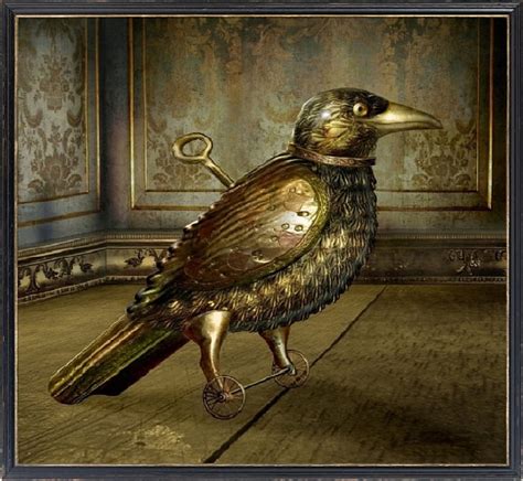 Victorian Steampunk Metal Fantasy Raven Mechanical Bird Clockwork