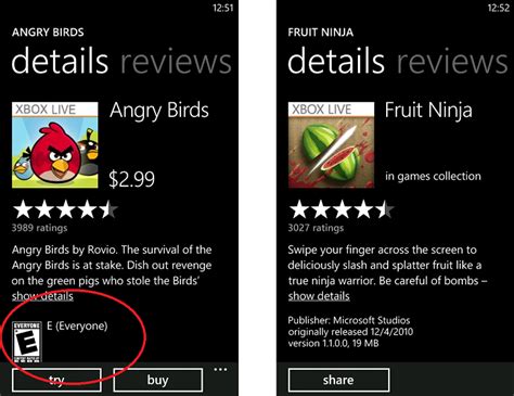 Esrb Game Ratings Start To Appear In Windows Phone